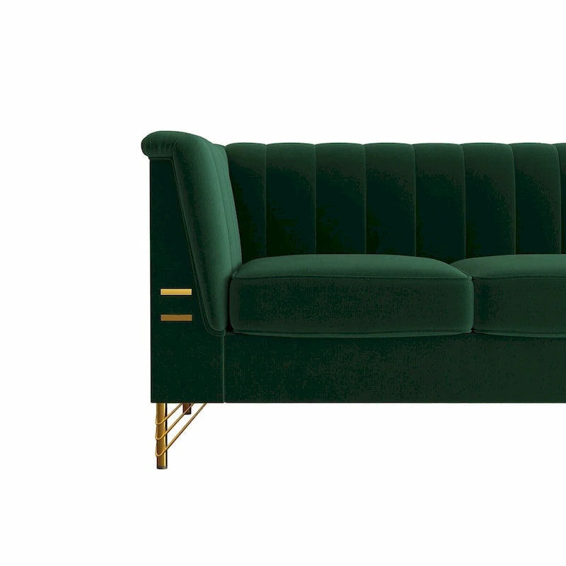 Canapé Chesterfield en velours de 209,94 cm de largeur