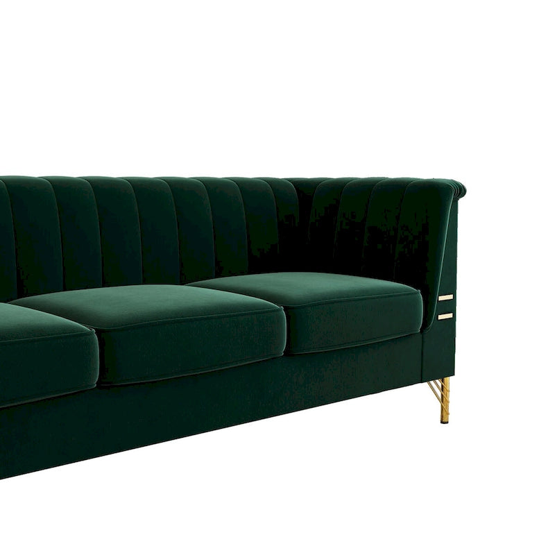 Canapé Chesterfield en velours de 209,94 cm de largeur