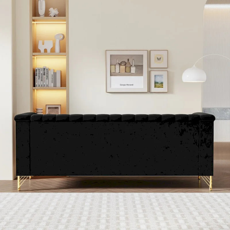Canapé Chesterfield en velours de 209,94 cm de largeur