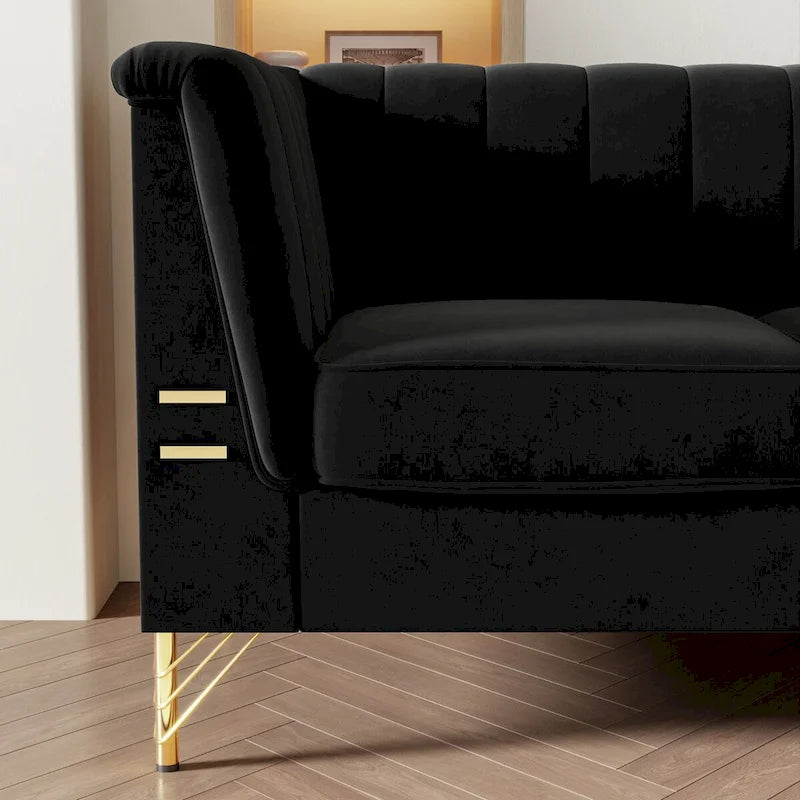 Canapé Chesterfield en velours de 209,94 cm de largeur