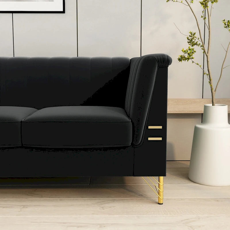 Canapé Chesterfield en velours de 209,94 cm de largeur