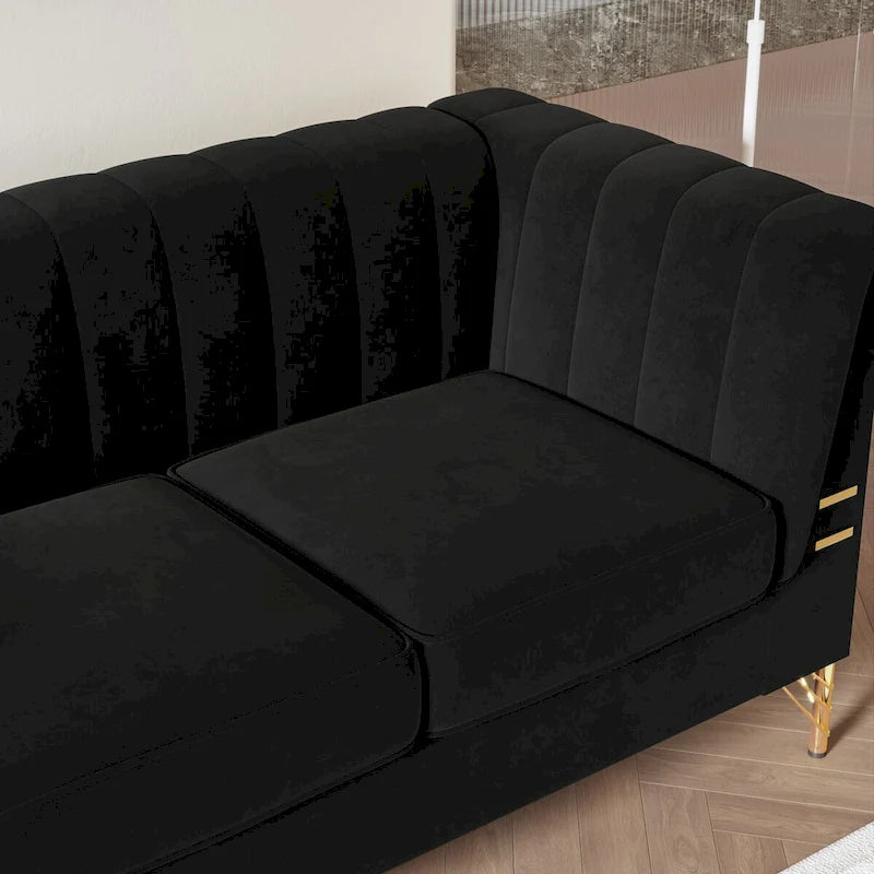 Canapé Chesterfield en velours de 209,94 cm de largeur