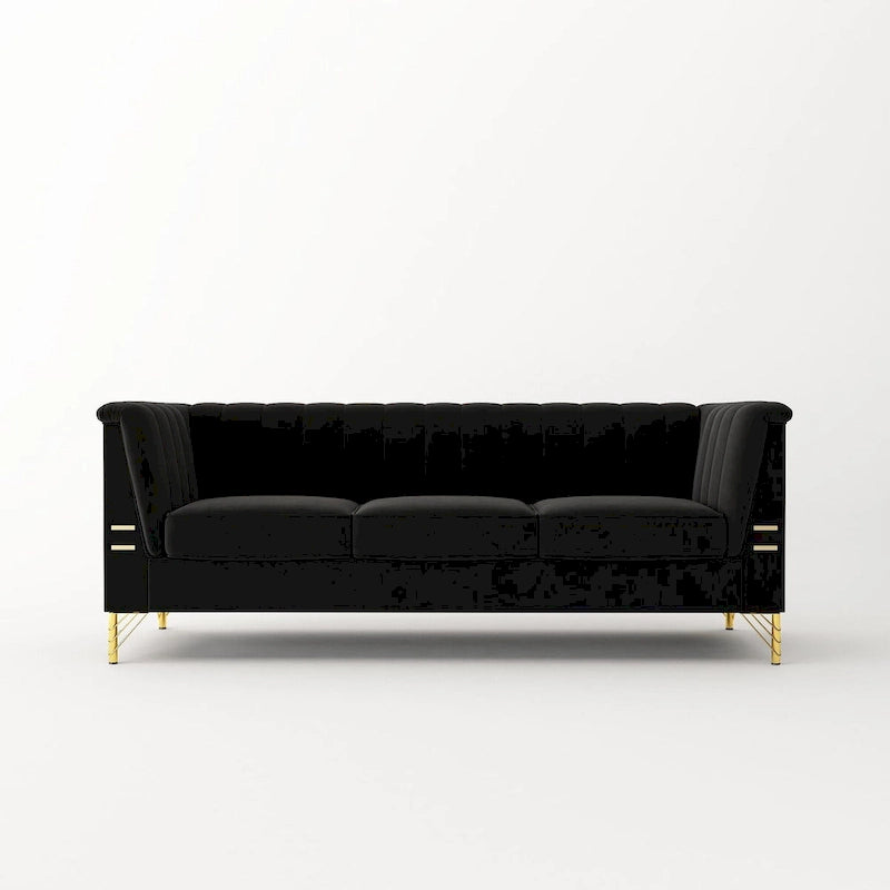 Canapé Chesterfield en velours de 209,94 cm de largeur