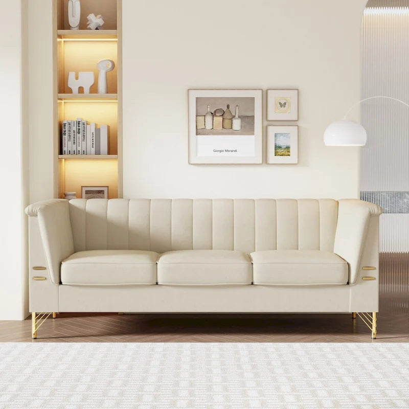 Canapé Chesterfield en velours de 209,94 cm de largeur