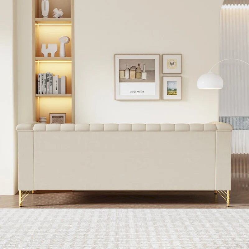 Canapé Chesterfield en velours de 209,94 cm de largeur