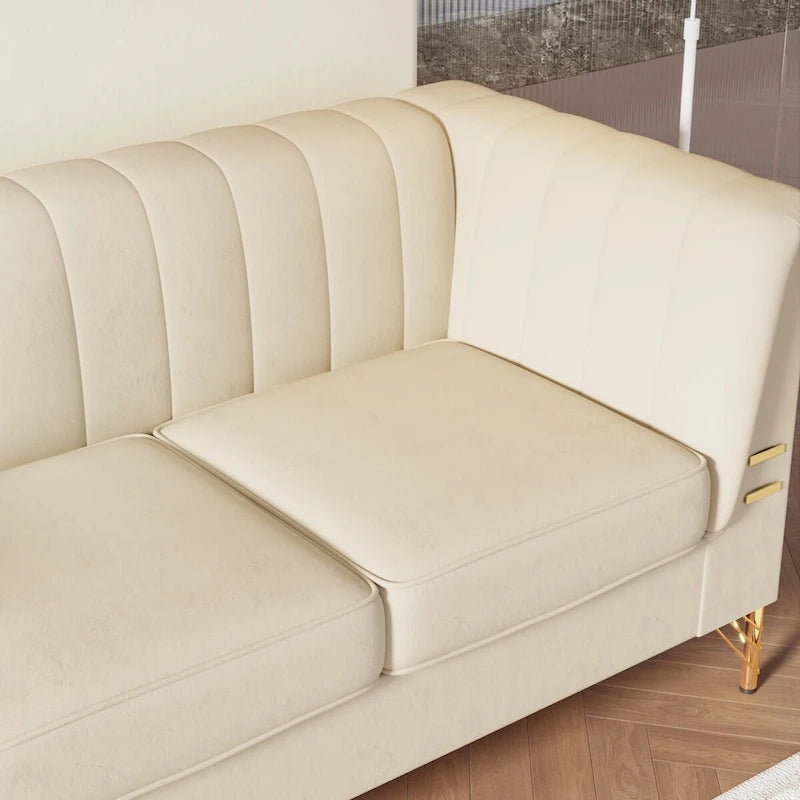 Canapé Chesterfield en velours de 209,94 cm de largeur