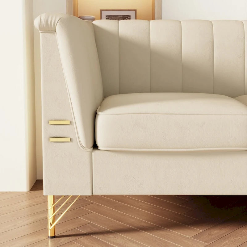 Canapé Chesterfield en velours de 209,94 cm de largeur