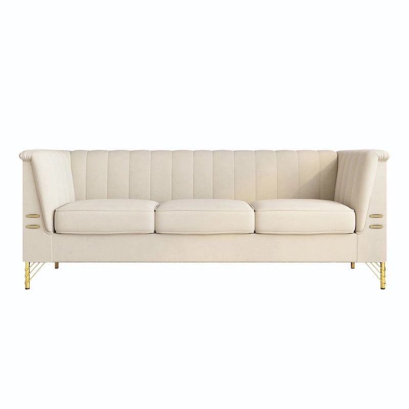 Canapé Chesterfield en velours de 209,94 cm de largeur
