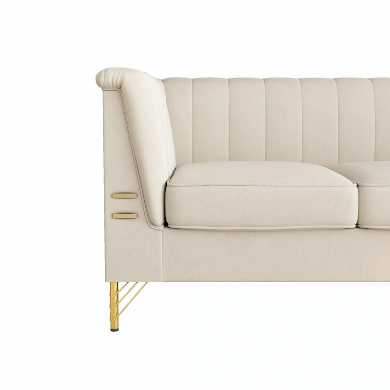 Canapé Chesterfield en velours de 209,94 cm de largeur