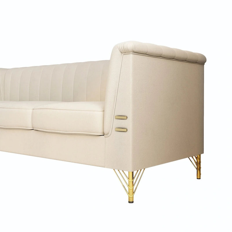 Canapé Chesterfield en velours de 209,94 cm de largeur