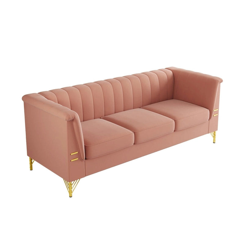 Canapé Chesterfield en velours de 209,94 cm de largeur