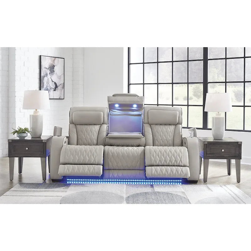 Canapé inclinable électrique gris – 86 L x 38,5 P x 44,5 H