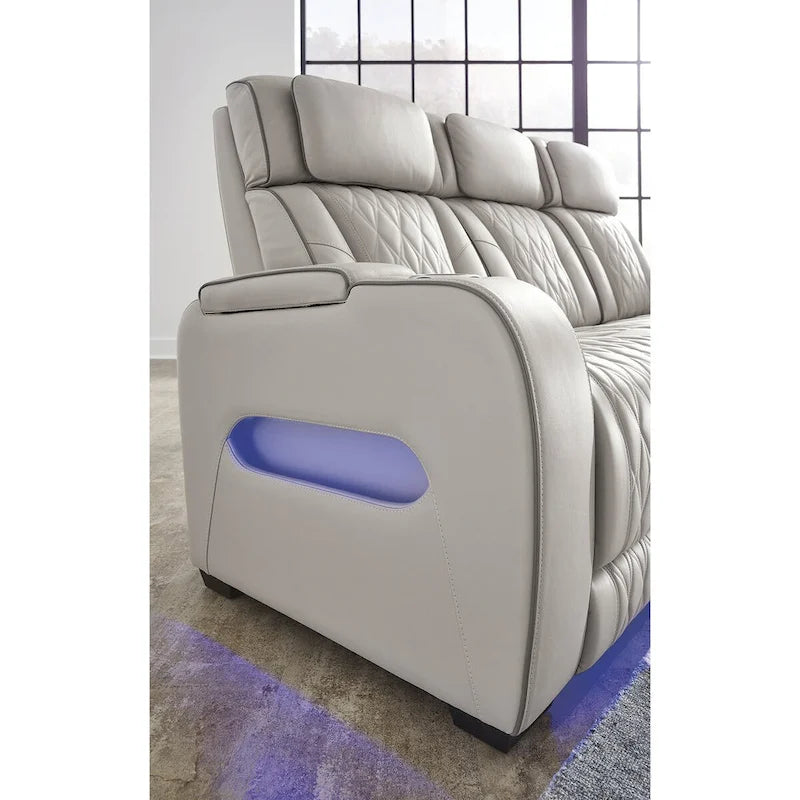Canapé inclinable électrique gris – 86 L x 38,5 P x 44,5 H