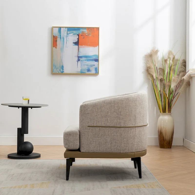 Fauteuil tonneau bicolore