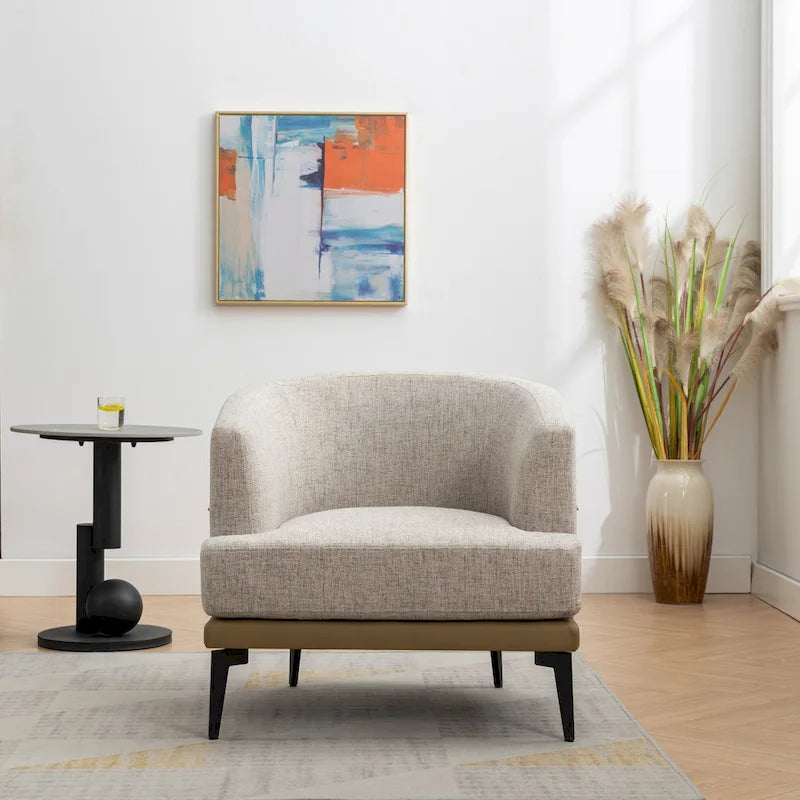 Fauteuil tonneau bicolore