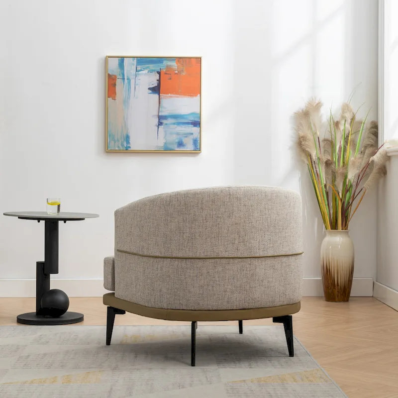 Fauteuil tonneau bicolore