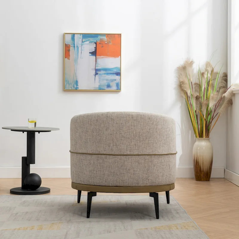 Fauteuil tonneau bicolore