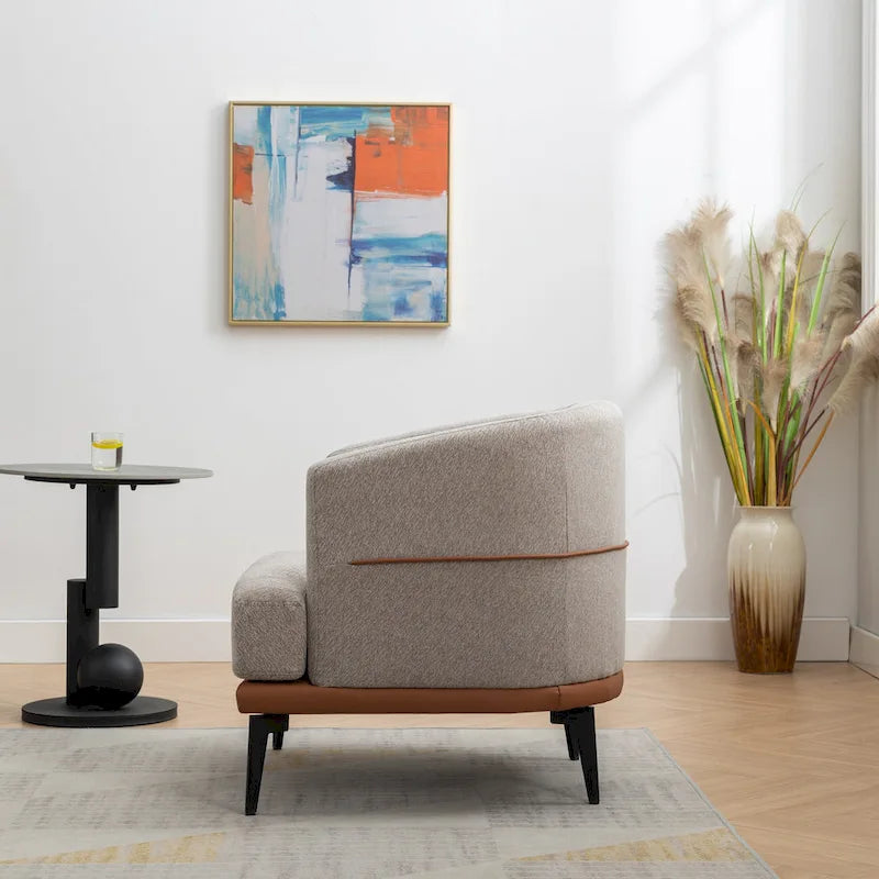 Fauteuil tonneau bicolore