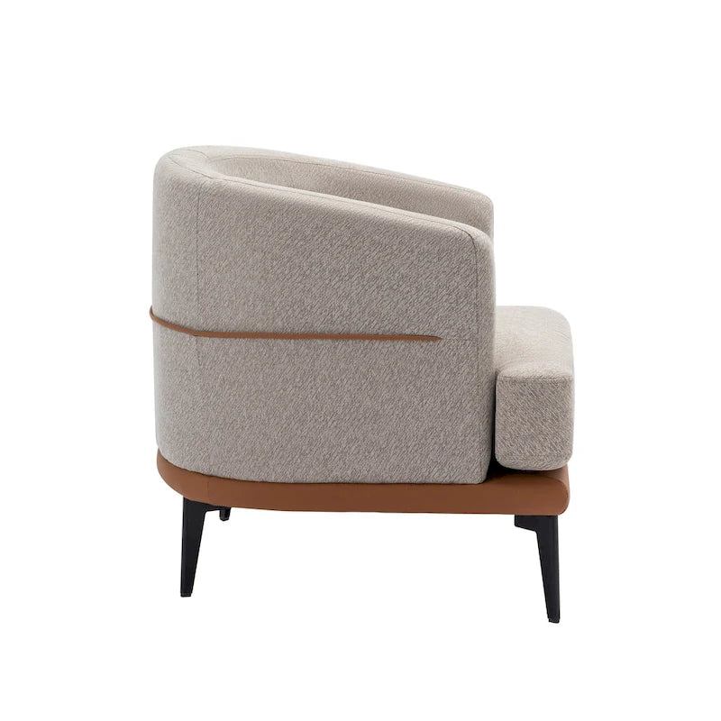 Fauteuil tonneau bicolore
