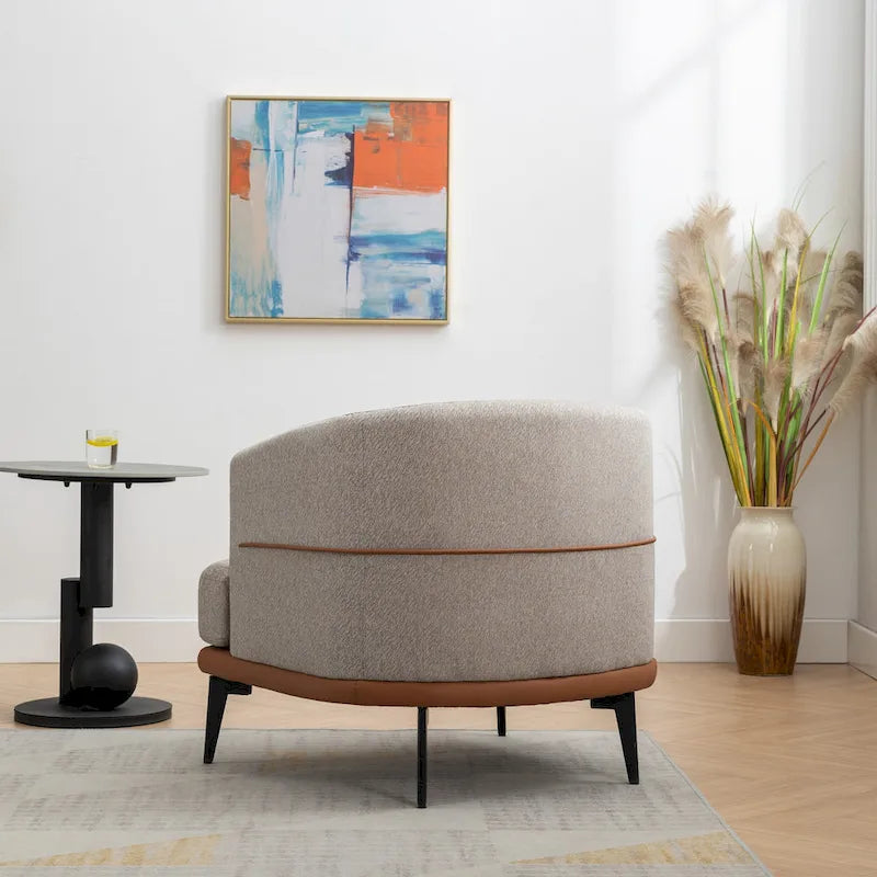 Fauteuil tonneau bicolore