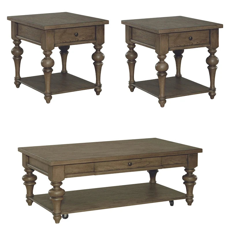 Ensemble de 3 tables basses Dusty Taupe