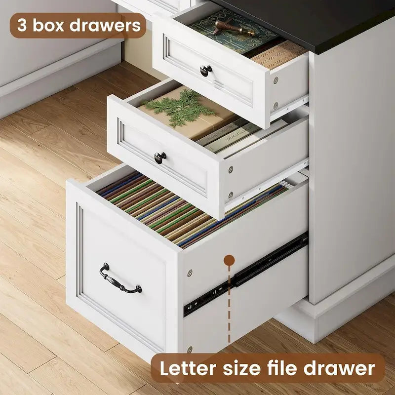 Bureau de direction avec tiroirs et armoire de rangement