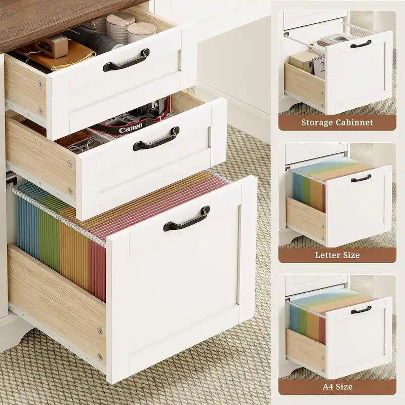 Bureau de direction avec tiroirs et armoire de rangement